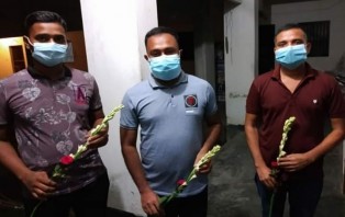 সালথায় করোনাজয়ী তিন পুলিশ সদস্যের কর্মস্থলে যোগদান
