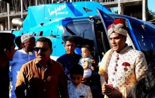 হেলিকপ্টারে চড়ে বিয়ে করলেন সাবেক ছাত্রলীগ নেতা