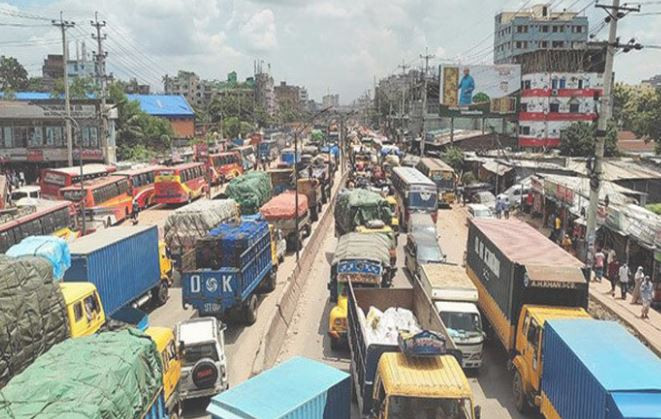 সাভারের দুই মহাসড়কে ২১ কিলোমিটার যানজট