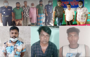 ফরিদপুরে বিভিন্ন এলাকায় পুলিশের অভিযানে ২৪ জন আটক