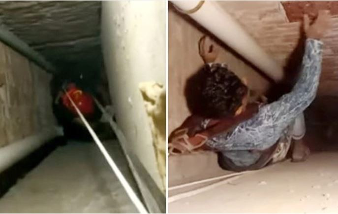 পাওনাদারের ধাওয়ায় ৪০ ফুট নিচে আটকা যুবক 