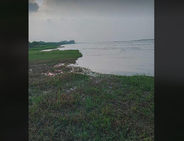 নদী ভাঙনে পাঁচ একর ফসলি জমি পদ্মা নদীগর্ভে বিলীন