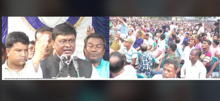 নৌকায় ভোট চেয়ে গোবিন্দগঞ্জে বিশাল শান্তি ও উন্নয়ন সমাবেশ