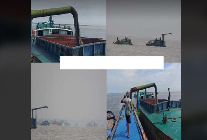 পদ্মা নদীতে অবৈধ ড্রেজার দিয়ে অপরিকল্পিত বালু উত্তোলন